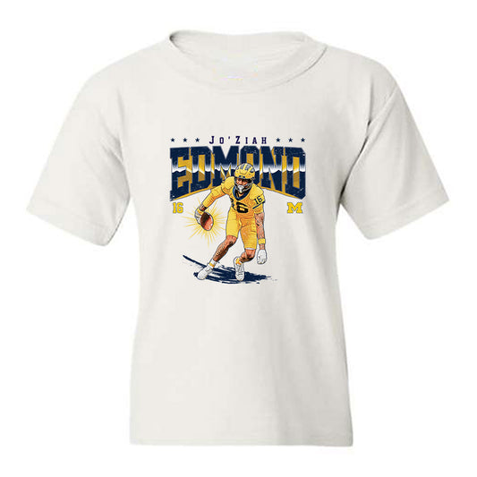 Michigan - NCAA Football : Jo'Ziah Edmond - Caricature Youth T-Shirt-0