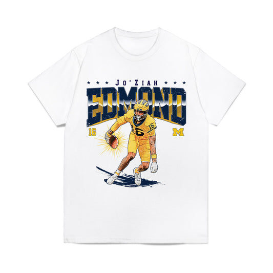 Michigan - NCAA Football : Jo'Ziah Edmond - Caricature Comfort Colors T-Shirt-0