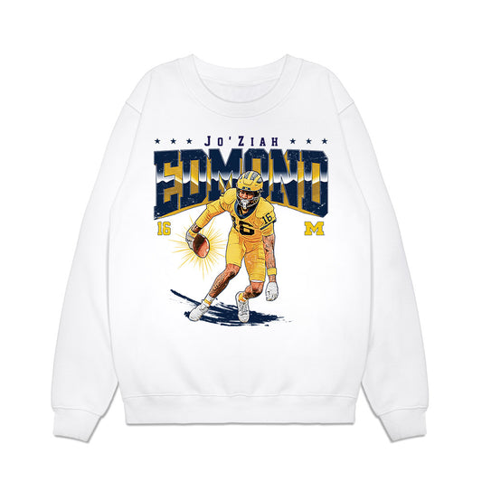 Michigan - NCAA Football : Jo'Ziah Edmond - Caricature Premium Crewneck Sweatshirt-0