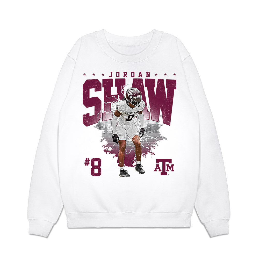 Texas A&M - NCAA Football : Jordan Shaw - Collage Premium Crewneck Sweatshirt-0