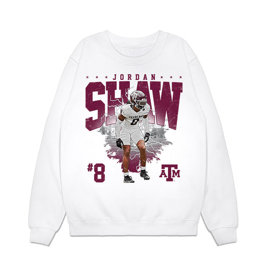 Texas A&M - NCAA Football : Jordan Shaw - Collage Premium Crewneck Sweatshirt-0