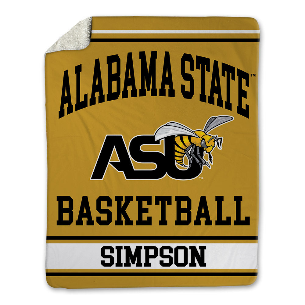 Alabama State - NCAA Men's Basketball : Micah Simpson - Blanket-0