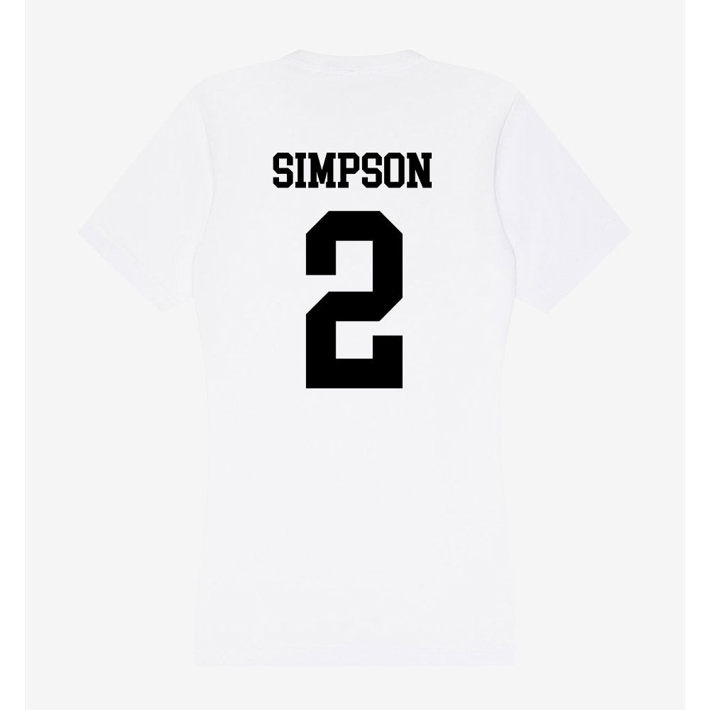 Alabama State - NCAA Men's Basketball : Micah Simpson - Classic Shersey Women's V-Neck T-Shirt-1