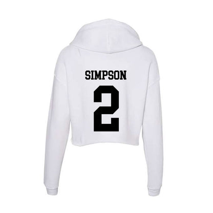 Alabama State - NCAA Men's Basketball : Micah Simpson - Classic Shersey Women's Crop Fleece Hoodie-1