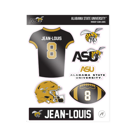 Alabama State - NCAA Football : Rhoody Jean-Louis - Sticker Sheet-0