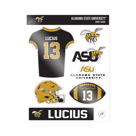Alabama State - NCAA Football : Corey Lucius - Sticker Sheet-0