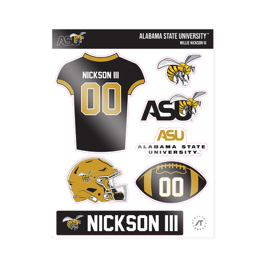 Alabama State - NCAA Football : Willie Nickson III - Sticker Sheet-0