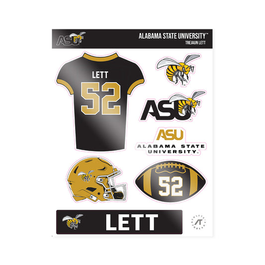 Alabama State - NCAA Football : TreJaun Lett - Sticker Sheet-0