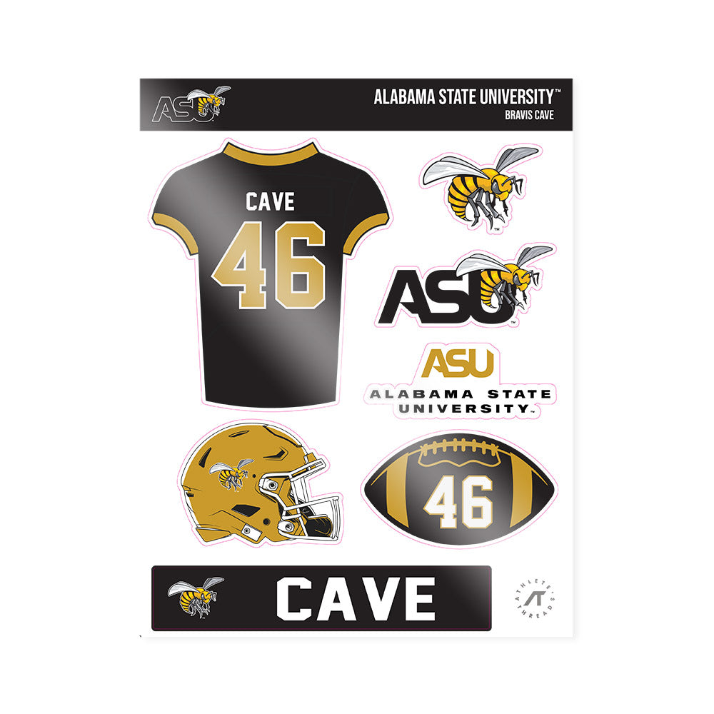 Alabama State - NCAA Football : Bravis Cave - Sticker Sheet-0