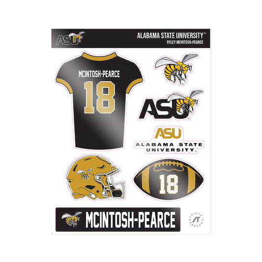 Alabama State - NCAA Football : Ryley McIntosh-pearce - Sticker Sheet-0
