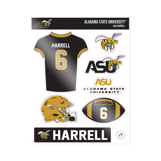 Alabama State - NCAA Football : Ajai Harrell - Sticker Sheet-0