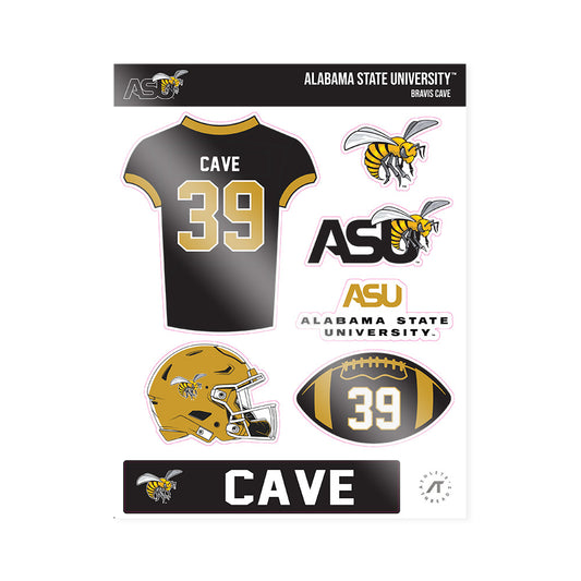 Alabama State - NCAA Football : Bravis Cave - Sticker Sheet-0