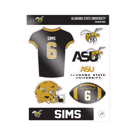 Alabama State - NCAA Football : Tashaun Sims - Sticker Sheet-0