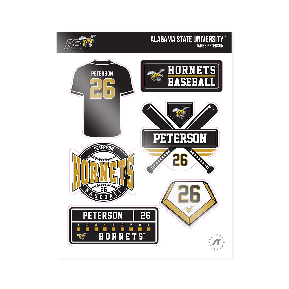 Alabama State - NCAA Baseball : James Peterson - Sticker Sheet-0