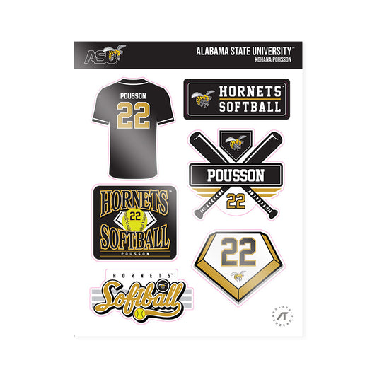 Alabama State - NCAA Softball : Kohana Pousson - Sticker Sheet-0