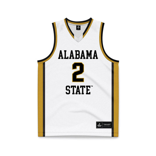 Alabama State - NCAA Women's Basketball : Mykelle Richards - White Basketball Jersey-0