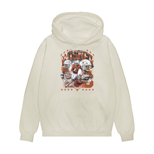 Texas - NCAA Football : Quintrevion Wisner - Collage Premium Hooded Sweatshirt-0