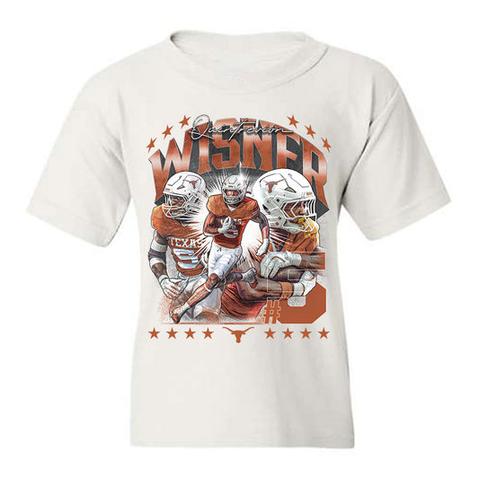 Texas - NCAA Football : Quintrevion Wisner - Collage Youth T-Shirt-0