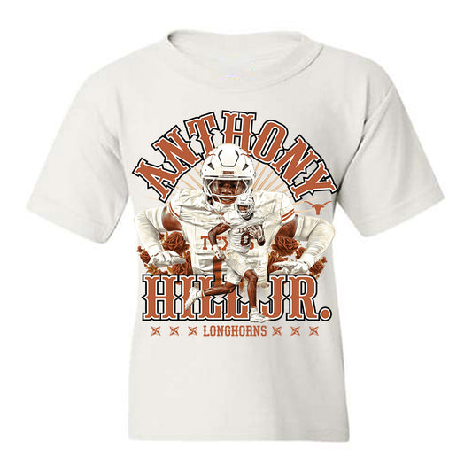 Texas - NCAA Football : Anthony Hill Jr - Collage Youth T-Shirt-0