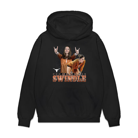 Texas - NCAA Women's Volleyball : Ella Swindle - Caricature Premium Hooded Sweatshirt-0