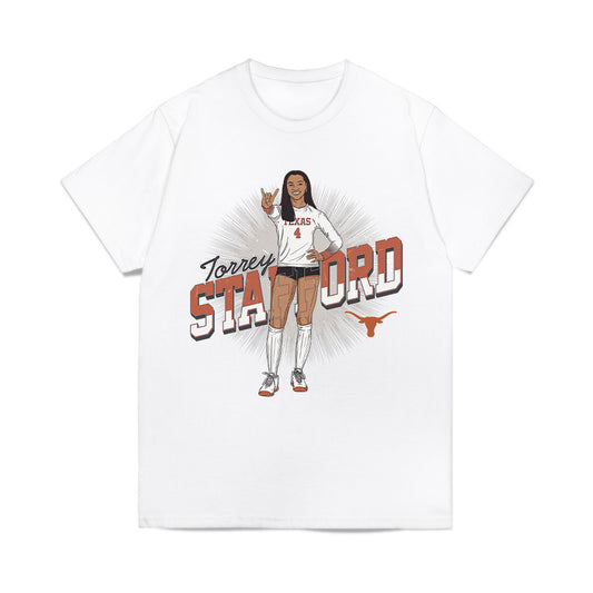 Texas - NCAA Women's Volleyball : Torrey Stafford - Caricature Comfort Colors T-Shirt-0