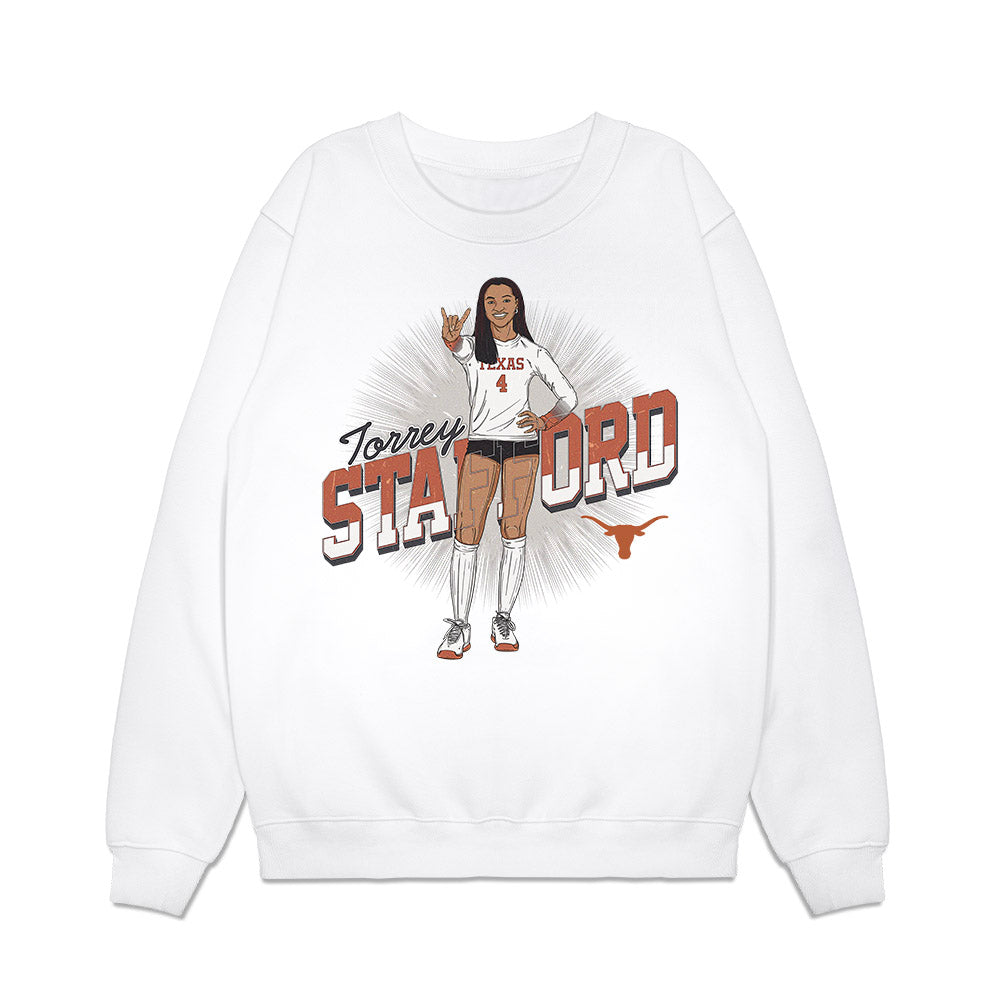 Texas - NCAA Women's Volleyball : Torrey Stafford - Caricature Premium Crewneck Sweatshirt-0