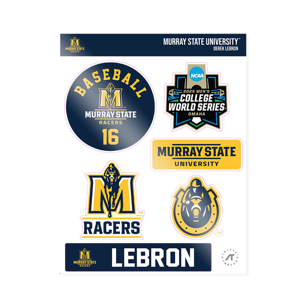 Murray State - NCAA Baseball : Derek Lebron - World Series Sticker Sheet-0