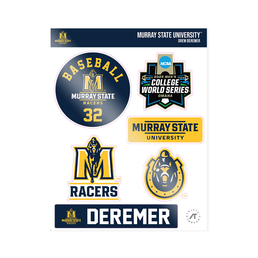 Murray State - NCAA Baseball : Drew Deremer - World Series Sticker Sheet-0