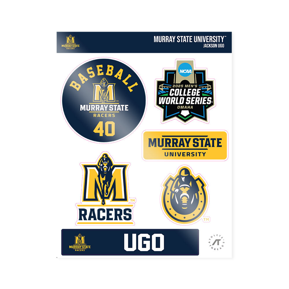 Murray State - NCAA Baseball : Jackson Ugo - World Series Sticker Sheet-0
