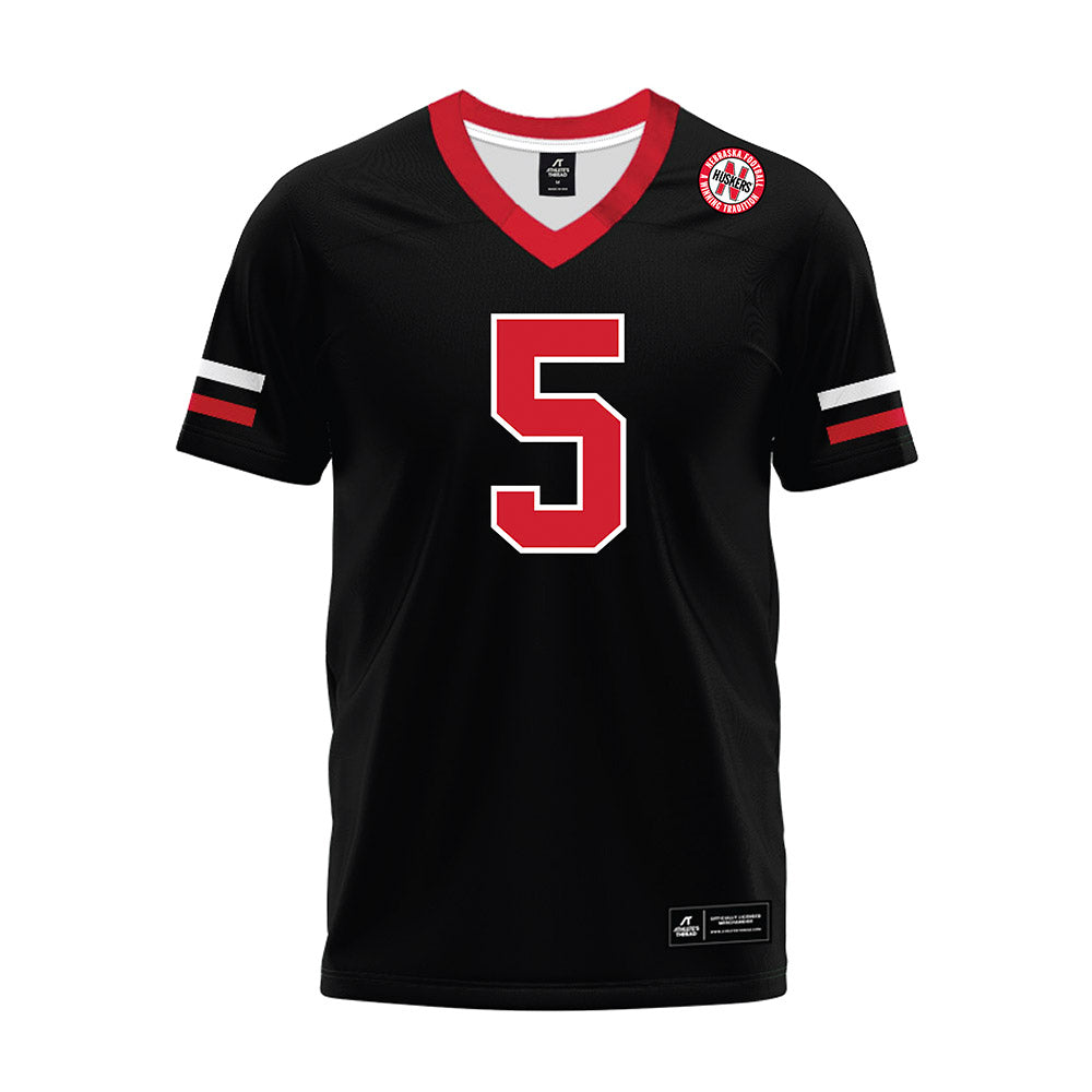 Nebraska - NCAA Football : Taylor Kumm - Black Premium Football Jersey-0