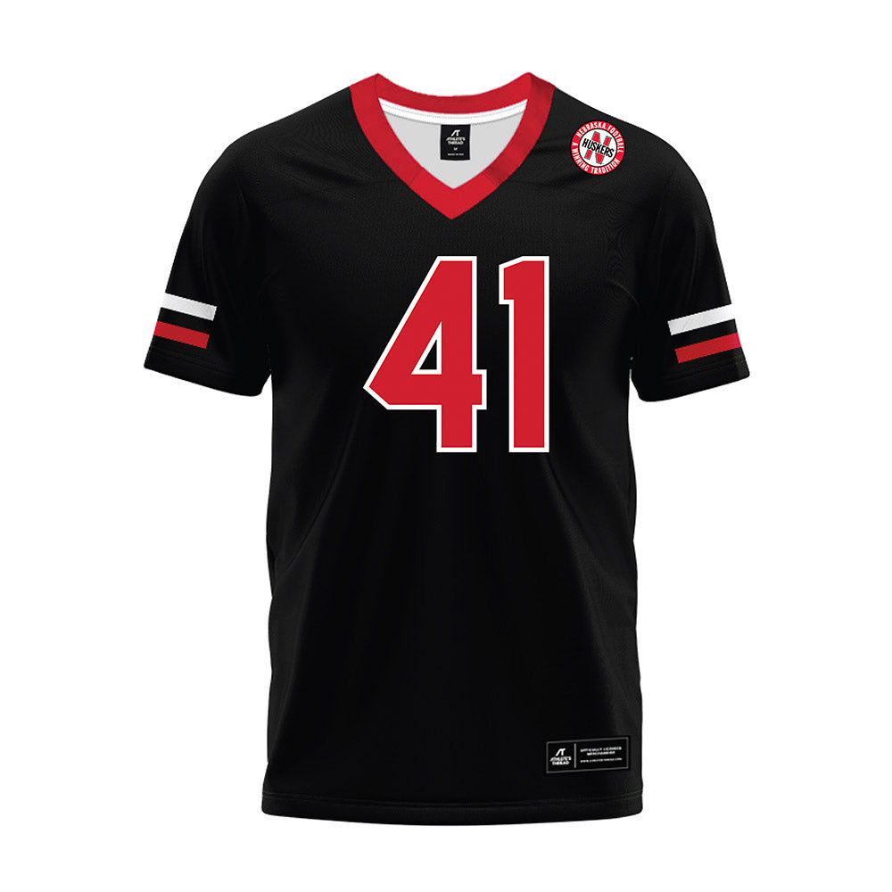 Nebraska - NCAA Football : Tanner Terch - Black Premium Football Jersey-0