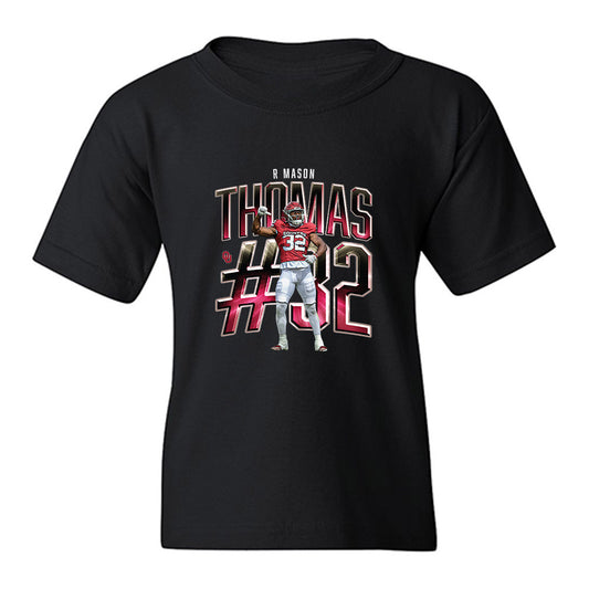 Oklahoma - NCAA Football : R Mason Thomas - Caricature Youth T-Shirt-0