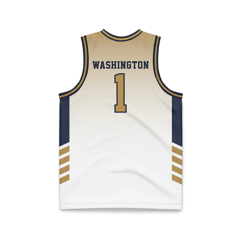 Georgia Tech - NCAA Men's Basketball : Lamar Washington - White Basketball Jersey-1