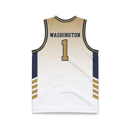 Georgia Tech - NCAA Men's Basketball : Lamar Washington - White Basketball Jersey-1
