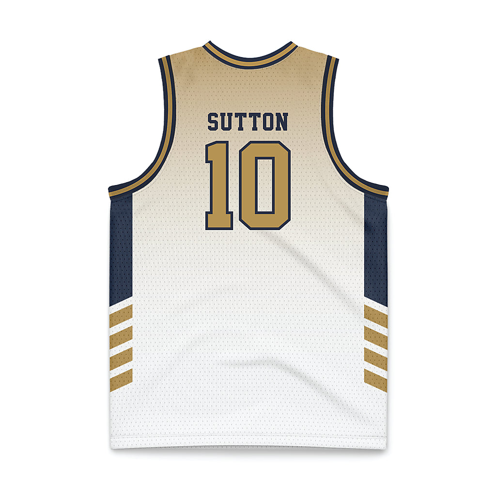 Georgia Tech - NCAA Men's Basketball : Darrions Sutton - White Basketball Jersey-1