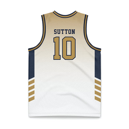 Georgia Tech - NCAA Men's Basketball : Darrions Sutton - White Basketball Jersey-1