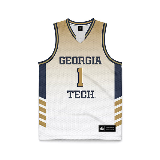 Georgia Tech - NCAA Men's Basketball : Lamar Washington - White Basketball Jersey-0
