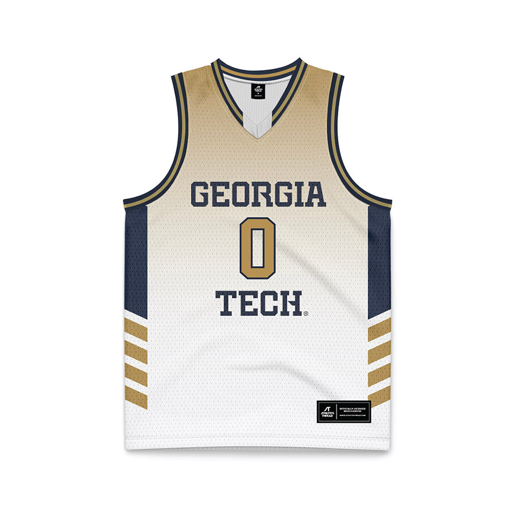 Georgia Tech - NCAA Men's Basketball : Akai Fleming - White Basketball Jersey-0