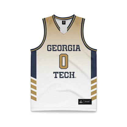 Georgia Tech - NCAA Men's Basketball : Akai Fleming - White Basketball Jersey-0