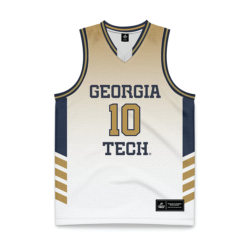 Georgia Tech - NCAA Men's Basketball : Darrions Sutton - White Basketball Jersey-0