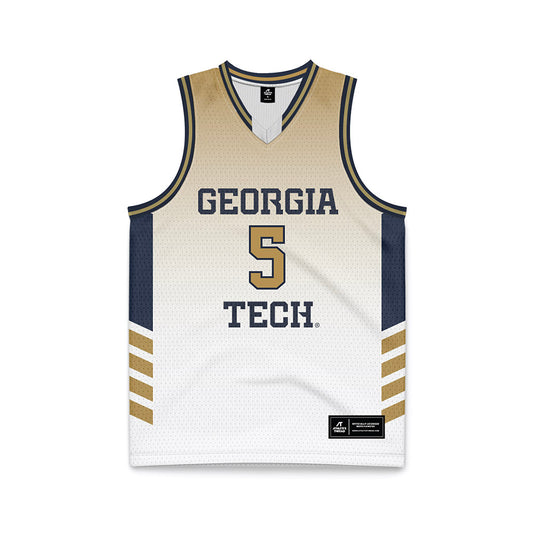 Georgia Tech - NCAA Men's Basketball : Peyton Marshall - White Basketball Jersey-0