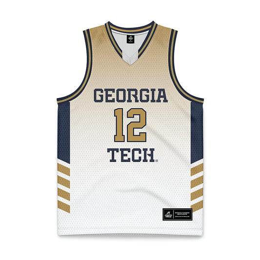 Georgia Tech - NCAA Men's Basketball : Kam Craft - White Basketball Jersey-0