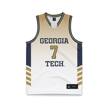 Georgia Tech - NCAA Men's Basketball : Chas Kelley III - White Basketball Jersey-0