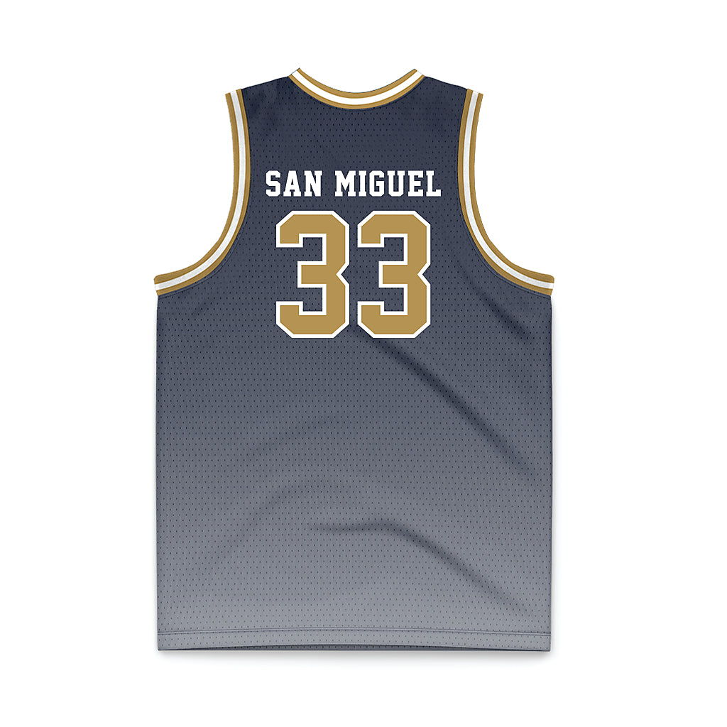 Georgia Tech - NCAA Men's Basketball : Marcos San Miguel - Navy Basketball Jersey-1