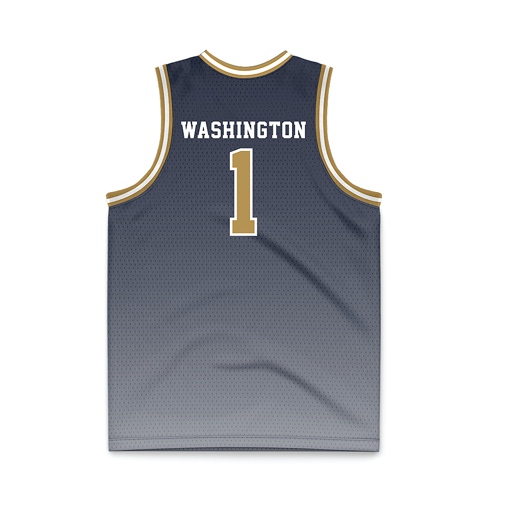Georgia Tech - NCAA Men's Basketball : Lamar Washington - Navy Basketball Jersey-1