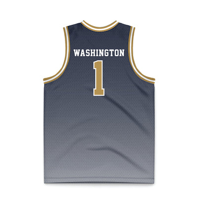 Georgia Tech - NCAA Men's Basketball : Lamar Washington - Navy Basketball Jersey-1