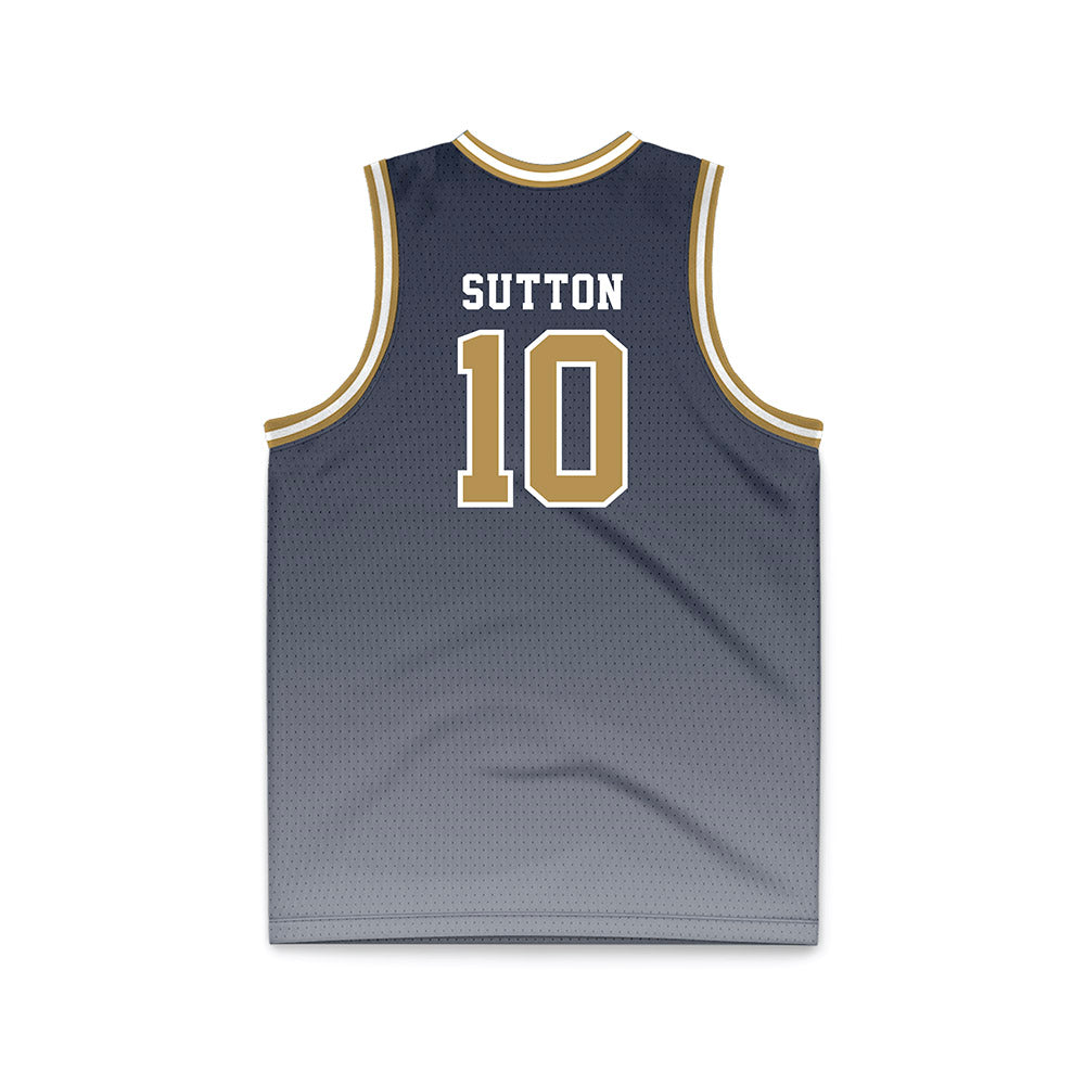Georgia Tech - NCAA Men's Basketball : Darrions Sutton - Navy Basketball Jersey-1