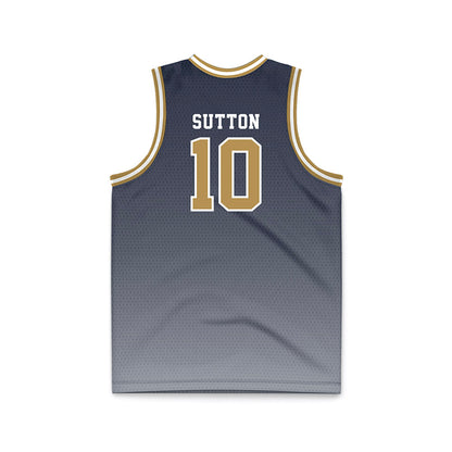 Georgia Tech - NCAA Men's Basketball : Darrions Sutton - Navy Basketball Jersey-1