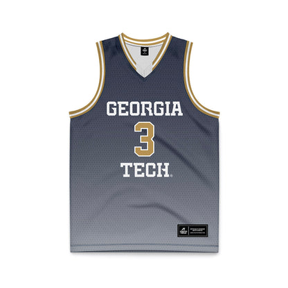 Georgia Tech - NCAA Men's Basketball : Jaeden Mustaf - Navy Basketball Jersey-0