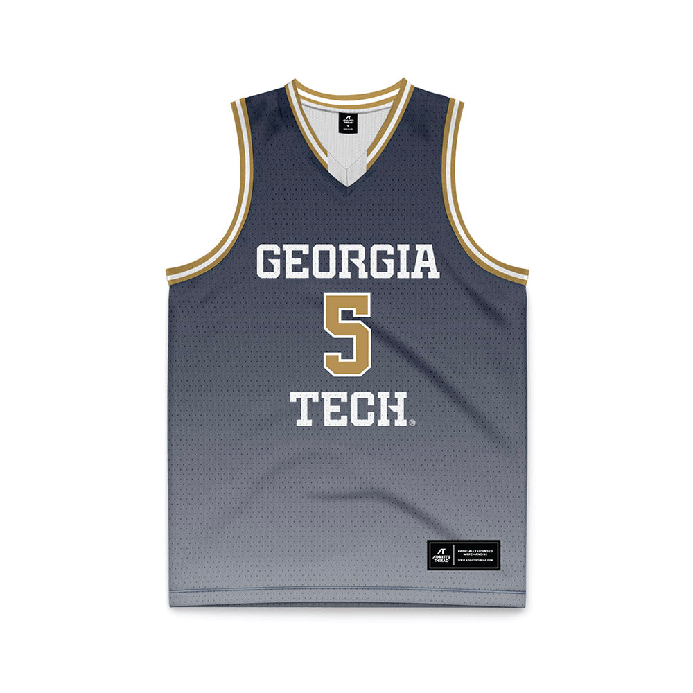 Georgia Tech - NCAA Men's Basketball : Peyton Marshall - Navy Basketball Jersey-0